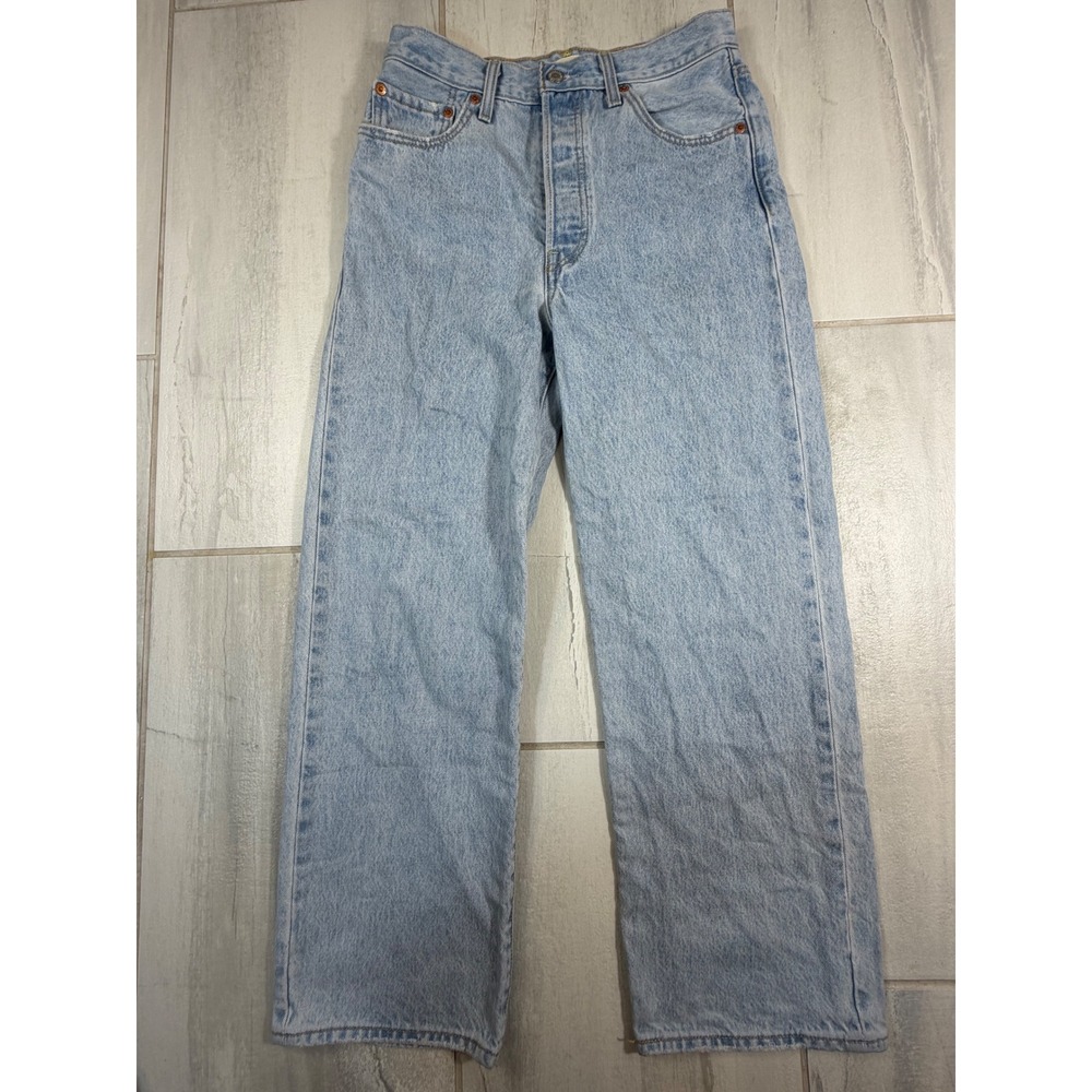 Levis Premium Ribcage Straight Ankle Jeans Light Wash Blue 28 W28 L27 72693-0111